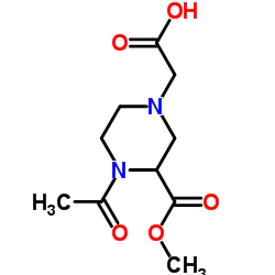 [4-Acetyl-3-(methoxycarbonyl)-1-piperazinyl]acetic acid Structure