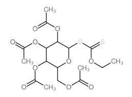 1-Thio-beta-D-glucopyranose 2,3,4,6-tetraacetate 1-(O-ethylcarbonodithioate) structure