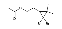 1-acetoxy-2-(2,2-dibromo-3,3-dimethylcyclopropyl)ethane结构式