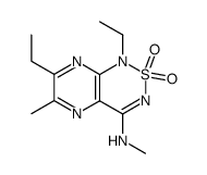 1,7-diethyl-4-(methylamino)-6-methylpyrazino<2,3-c><1,2,6>thiadiazine 2,2-dioxide Structure