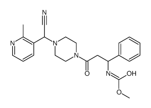 1-(3-(N-(Methoxycarbonyl)amino)-3-phenylpropanoyl)-4-((2-methyl-3-pyri dyl)cyanomethyl)piperazine Structure