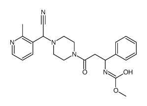 1-(3-(N-(Methoxycarbonyl)amino)-3-phenylpropanoyl)-4-((2-methyl-3-pyri dyl)cyanomethyl)piperazine结构式