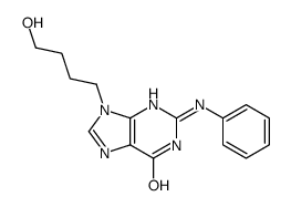 2-anilino-9-(4-hydroxybutyl)-3H-purin-6-one结构式