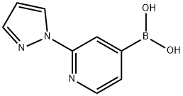 2-(1H-Pyrazol-1-yl)pyridine-4-boronic acid结构式