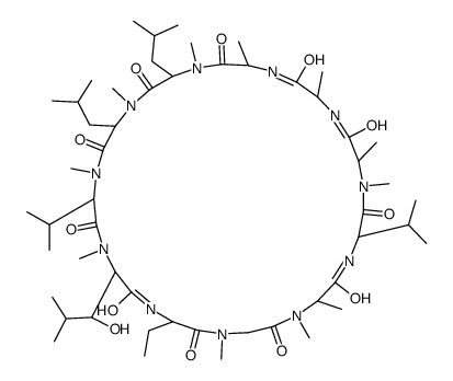 (3S,6S,9S,12R,15S,18S,21S,24S,30S,33S)-30-ethyl-33-[(1R)-1-hydroxy-2-methylpropyl]-1,4,7,10,12,15,18,19,24,25,28-undecamethyl-6,9-bis(2-methylpropyl)-3,21-di(propan-2-yl)-1,4,7,10,13,16,19,22,25,28,31-undecazacyclotritriacontane-2,5,8,11,14,17,20,23,26,29结构式