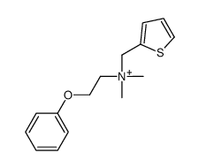 dimethyl-(2-phenoxyethyl)-(thiophen-2-ylmethyl)azanium结构式