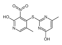 6-methyl-2-[(5-methyl-3-nitro-2-oxo-1H-pyridin-4-yl)sulfanyl]-1H-pyrimidin-4-one Structure