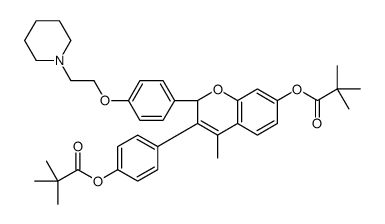 [4-[(2S)-7-(2,2-dimethylpropanoyloxy)-4-methyl-2-[4-(2-piperidin-1-ylethoxy)phenyl]-2H-chromen-3-yl]phenyl] 2,2-dimethylpropanoate Structure