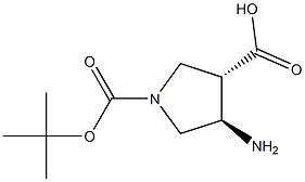 (3S,4R)-4-amino-1-(tert-butoxycarbonyl)pyrrolidine-3-carboxylic acid结构式