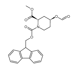 1-(9-fluorenylmethyl) 2-methyl (2R,4S)-4-formyloxy-1,2-piperidinedicarboxylate结构式