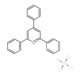 Pyrylium, 2,4,6-triphenyl-, tetrachloroferrate (1-) structure