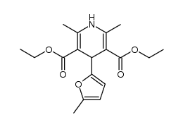 4-methylfuran-2-yl-2,6-dimethyl-1,4-dihydropyridine-3,5-dicarboxylicacid diethyl ester结构式