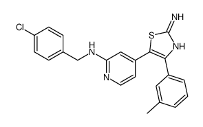 5-[2-[(4-chlorophenyl)methylamino]pyridin-4-yl]-4-(3-methylphenyl)-1,3-thiazol-2-amine Structure