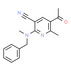 5-Acetyl-2-[benzyl(methyl)amino]-6-methylnicotinonitrile结构式