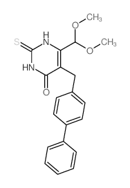 4(1H)-Pyrimidinone,5-([1,1'-biphenyl]-4-ylmethyl)-6-(dimethoxymethyl)-2,3-dihydro-2-thioxo- Structure