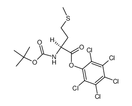 N-tert-butyloxycarbonyl-L-methionine pentachlorophenyl ester结构式