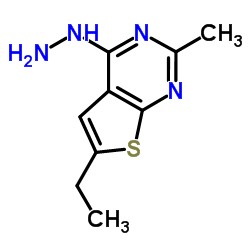 6-Ethyl-4-hydrazino-2-methylthieno[2,3-d]pyrimidine结构式