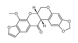8-Methoxy-6,6aα-dihydro-1,3-dioxolo[6,7][1]benzopyrano[3,4-b]furo[3,2-g][1]benzopyran-13(13aαH)-one结构式