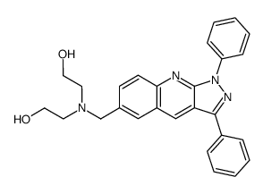 2-[(2-hydroxyethyl)(1,3-diphenyl-1H-pyrazolo[3,4-b]quinolin-6-ylmethyl)amino]ethanol结构式