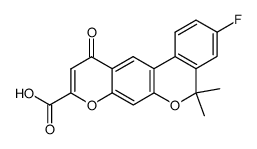 3-Fluoro-5,5-dimethyl-11-oxo-5H,11H-6,8-dioxa-benzo[a]anthracene-9-carboxylic acid结构式