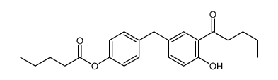 Pentanoic acid 4-[[4-hydroxy-3-(1-oxopentyl)phenyl]methyl]phenyl ester Structure