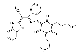 alpha-[2,3-dihydro-3-[tetrahydro-1,3-bis(3-methoxypropyl)-2,4,6-trioxo-5(2H)-pyrimidin-ylidene]-1H-isoindol-1-ylidene]-1H-benzimidazole-2-acetonitrile结构式