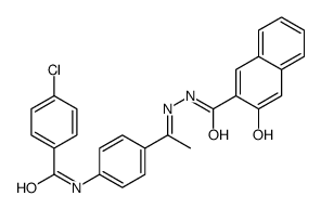 N-[(Z)-1-[4-[(4-chlorobenzoyl)amino]phenyl]ethylideneamino]-3-hydroxynaphthalene-2-carboxamide Structure