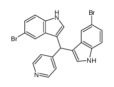 5-bromo-3-[(5-bromo-1H-indol-3-yl)-pyridin-4-ylmethyl]-1H-indole Structure