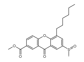 methyl 7-methylsulfinyl-5-(n-hexyl)-xanthone-2-carboxylate structure