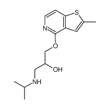 1-isopropylamino-3-(2-methyl-thieno[3,2-c]pyridin-4-yloxy)-propan-2-ol结构式
