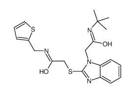 1H-Benzimidazole-1-acetamide,N-(1,1-dimethylethyl)-2-[[2-oxo-2-[(2-thienylmethyl)amino]ethyl]thio]-(9CI) Structure