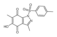 5-hydroxy-3,6-dimethyl-1-(toluene-4-sulfonyl)-1H-indazole-4,7-dione结构式