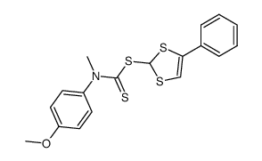(4-Methoxy-phenyl)-methyl-dithiocarbamic acid 4-phenyl-[1,3]dithiol-2-yl ester Structure