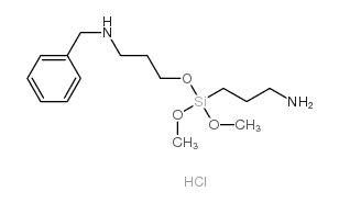 (2-N-BENZYLAMINOETHYL)-3-AMINOPROPYLTRIMETHOXYSILANE, hydrochloride, 50% in methanol Structure