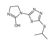 1-(5-propan-2-ylsulfanyl-1,3,4-thiadiazol-2-yl)imidazolidin-2-one结构式