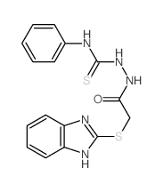 Aceticacid, 2-(1H-benzimidazol-2-ylthio)-, 2-[(phenylamino)thioxomethyl]hydrazide Structure