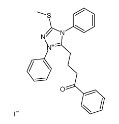 5-(3-benzoylpropyl)-3-methylthio-1,4-diphenyl-1,2,4-triazolium iodide结构式