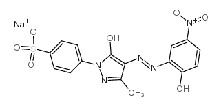 sodium p-[4,5-dihydro-4-[(2-hydroxy-5-nitrophenyl)azo]-3-methyl-5-oxo-1H-pyrazol-1-yl]benzenesulphonate Structure