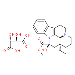 methyl (3α,14β,16α)-14,15-dihydro-14-hydroxyeburnamenine-14-carboxylate, [R-(R*,R*)]-tartrate (1:1)结构式