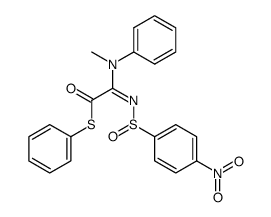 (Methyl-phenyl-amino)-[(E)-4-nitro-benzenesulfinylimino]-thioacetic acid S-phenyl ester Structure