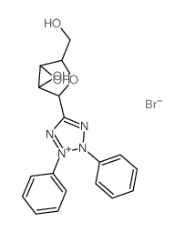 2-(2,3-diphenyl-1,3,4-triaza-2-azoniacyclopenta-1,4-dien-5-yl)-5-(hydroxymethyl)oxolane-3,4-diol结构式
