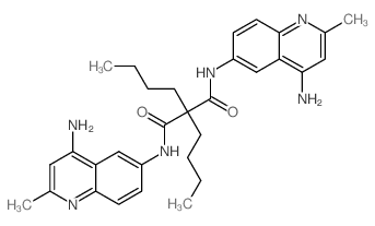 Propanediamide,N1,N3-bis(4-amino-2-methyl-6-quinolinyl)-2,2-dibutyl-, hydrochloride (1:2)结构式