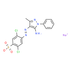 sodium 4-[(5-amino-3-methyl-1-phenyl-1H-pyrazol-4-yl)azo]-2,5-dichlorobenzenesulphonate结构式