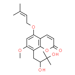 (+)-8-(2,3-Dihydroxy-3-methylbutyl)-7-methoxy-5-[(3-methyl-2-butenyl)oxy]-2H-1-benzopyran-2-one Structure