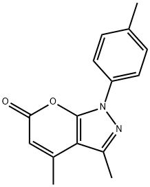 3,4-Dimethyl-1-(p-tolyl)pyrano[2,3-c]pyrazol-6(1H)-one structure