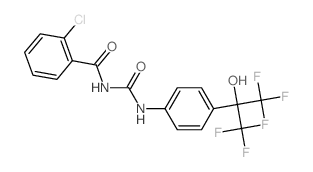 2-chloro-N-[[4-(1,1,1,3,3,3-hexafluoro-2-hydroxy-propan-2-yl)phenyl]carbamoyl]benzamide structure