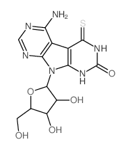 4-Amino-9-(β-D-ribofuranosyl)pyrrolo<2,3-d:5,4-d'>-5-thioxodipyrimidin-7-one结构式