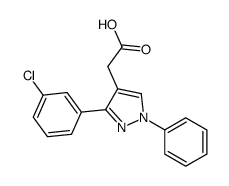 2-[3-(3-chlorophenyl)-1-phenylpyrazol-4-yl]acetic acid结构式