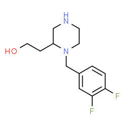 2-[1-[(3,4-difluorophenyl)methyl]piperazin-2-yl]ethanol structure