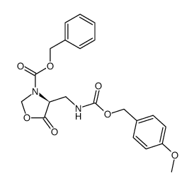 (S)-3-benzyloxycarbonyl-4-(p-methoxybenzyloxycarbonylaminomethyl)-5-oxazolidinone Structure